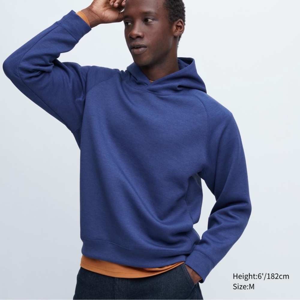 Uniqlo stretch dry sweat long sleeve pullover hoodie